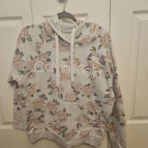 Calvin Klein Gray Floral Women's Hoodie